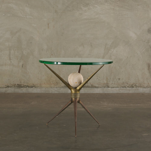 CESARE LACCA GLASS TOP SIDE TABLE